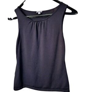 Ann Taylor Black Sleeveless Stretch Layer Top Size M Wardrobe‎ Staple